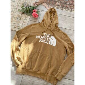 Vintage The North Face Hoodie Mens L Beige Sweatshirt Camping Hiking Sweater